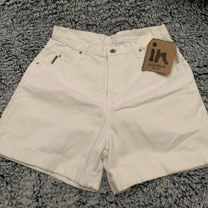 Fun white cuffed jean shorts